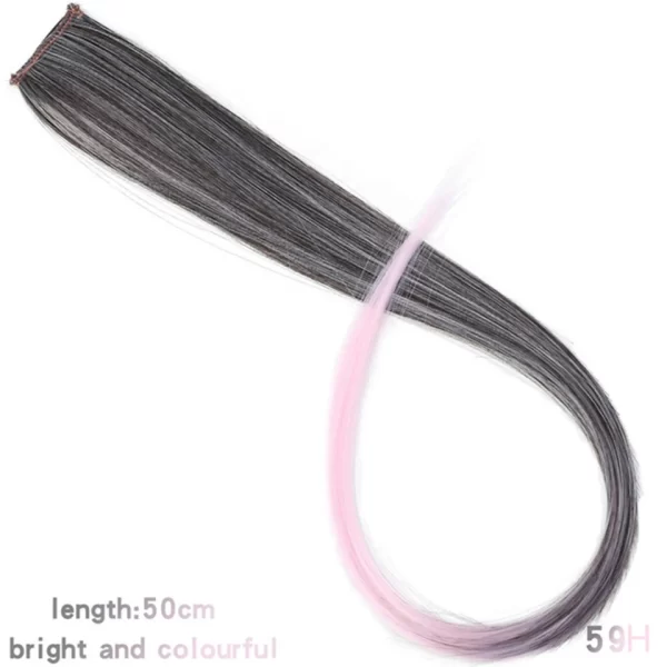 HUAYA Synthetic Long Curly Women Heat Resistant Clip In Hair Extension Hairpiece Gold Grey Purple Pink Red Colorful Extension - Image 42