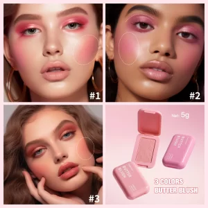 Butter Blush Single Color Matte Natural Cheek Tint Waterproof Face Contouring Cosmetics Blush Powder Face Soft Female Makeup