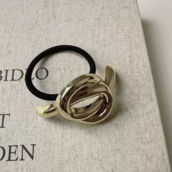European and American style simple U-shaped alloy ponytail headband high elastic rubber band hairband low ponytail hairband fema - Image 23