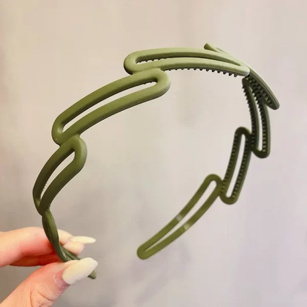 Elegant Solid Color Wave Hairbands For Women Trendy Toothed Non-slip Hair Combs Hair Accessories Girl Face Wash Sports Headbands - Image 14