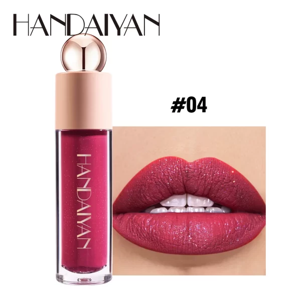 Handaiyan Matte glitter Waterproof Shimmer Lip Gloss Sexy Lipgloss Pigments Makeup Long Lasting Tinted Lip Glaze - Image 9