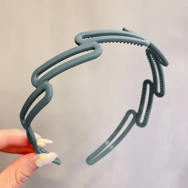 Elegant Solid Color Wave Hairbands For Women Trendy Toothed Non-slip Hair Combs Hair Accessories Girl Face Wash Sports Headbands - Image 18