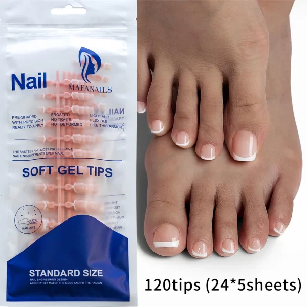 120pcs Gradient Short Ballet Press on Toenails Wearable Simple Nude Color False Toe Nails Full Cover Finished False Nail Tips *& - Image 13