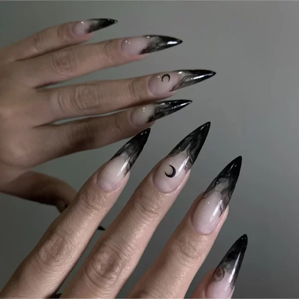 Horror Manga Gothic Style Fake Nails Black White Anime Nail Art Press on Nails Nail Accessories Popular False Nails Nail Tips - Image 14