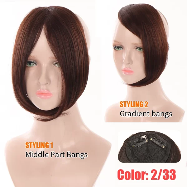 HUAYA Synthetic Hair Bangs Clips Front Side Long Bangs Fake Fringe Clip In Hair Extensions Accessories for Women - Image 43