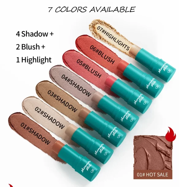 Matte Contour Stick Waterproof Trimming Bronzer Highlighter Shadow Contouring Blusher Pencil Cosmetics for Face Corrector Cream - Image 5