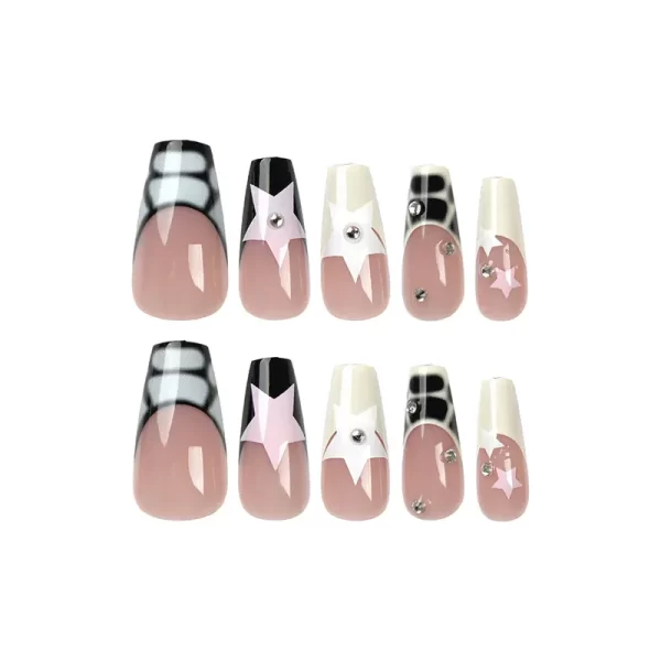 24pcs medium-length ballet manicure, wearable manicure, special manicure sheets, nail stickers, fake nails - Image 5