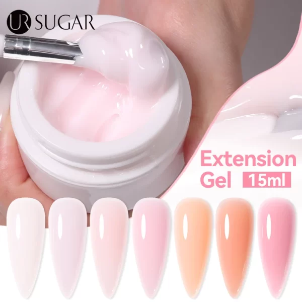 UR SUGAR 15ml White Extension Gel Nail Polish Acrylic Construct Hard Gel Semi Permanent Varnish Nude Pink Gel Polish UV Manicure - Image 5