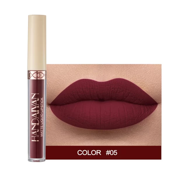 HANDAIYAN Matte Liquid Lipstick Rose Lipgloss Waterproof Non-stick Cup Long-Lasting Matte Lipstick Moisturizing Lip Gloss - Image 12