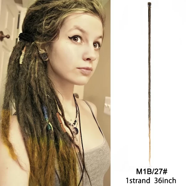 5 Strands Reggae Synthetic 20 36inch Handmade Dreadlocks Hair Extensions Faux Locks Crochet Hair Braid Hairpiece For Women/Men - Image 19