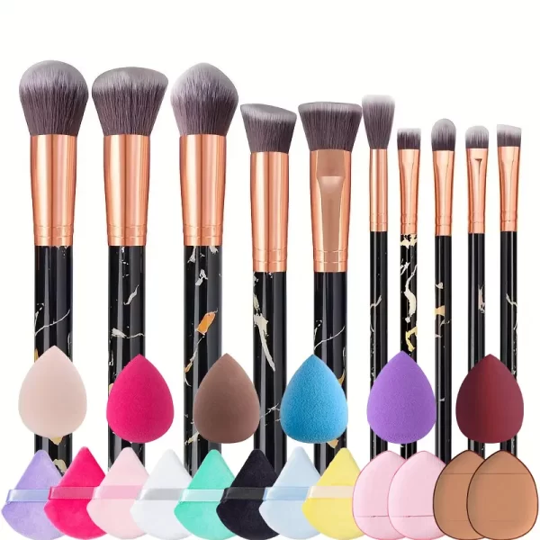 10PCS Professional Makeup Brushes Set Sponge Beauty Sponge for Women Cosmetic Brush Loose Powder Brush Blending Beauty Tools - Image 18