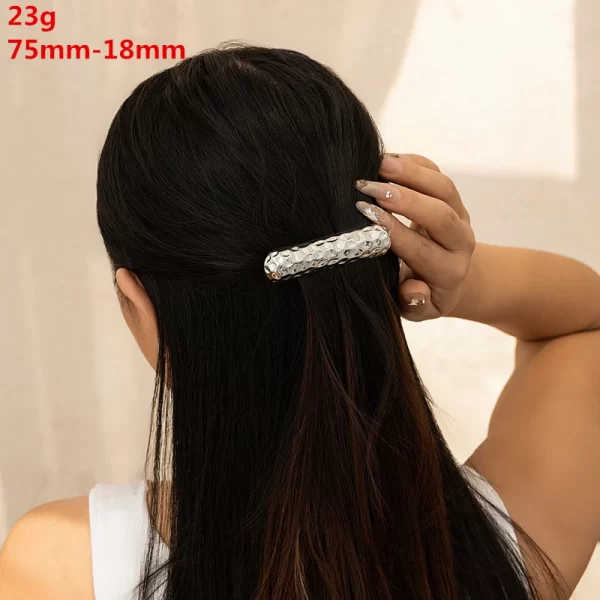 European and American style simple U-shaped alloy ponytail headband high elastic rubber band hairband low ponytail hairband fema - Image 17