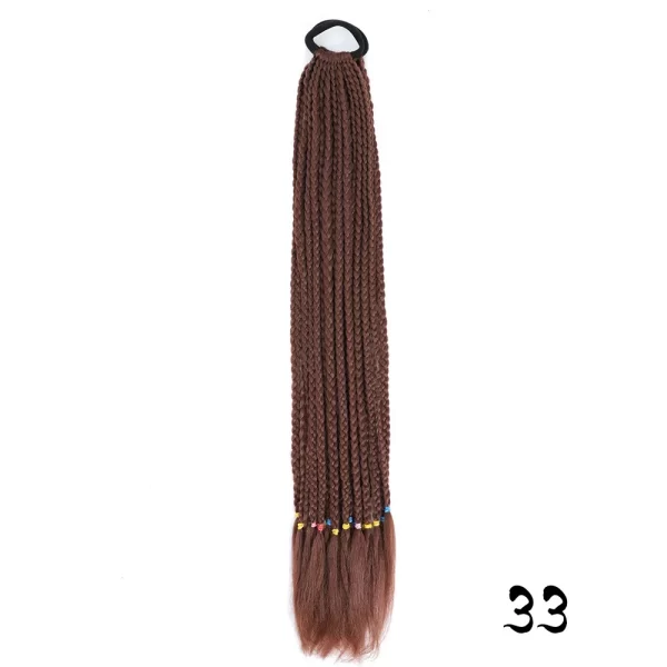 Synthetic Colored Braided Ponytail Hair Extension 60CM Elastic Rubber Band Braiding Ponytail Hair Extensions For Girls - Image 8