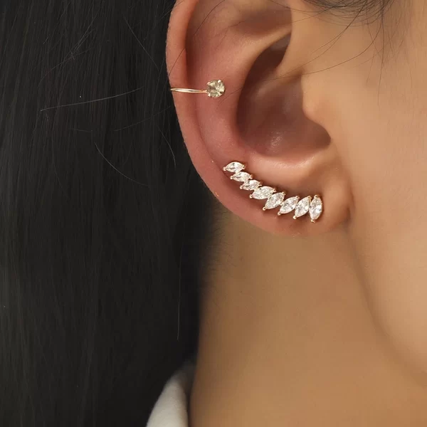 Cartilage Conch Fake Without Piercing Cuff Earring Earcuff Wrap Rock No Women Crystal Clip Ear Adjustable - Image 17