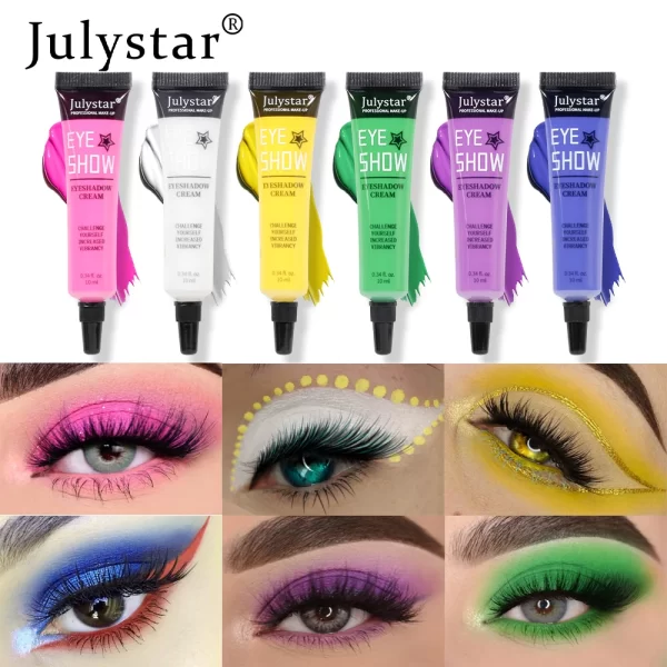 Julystar Colorful Waterproof Liquid Colored Eye Makeup Matte eye shadow Cream - Image 3