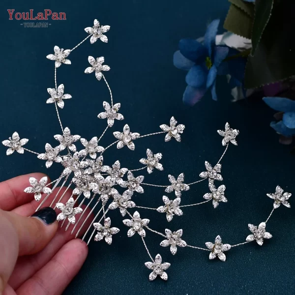 YouLaPan HP502 Flower Wedding Combs Woman Hair Accessories for Party Bride Hair Ornaments Jewelry Bridal Headpiece with Comb - Image 8