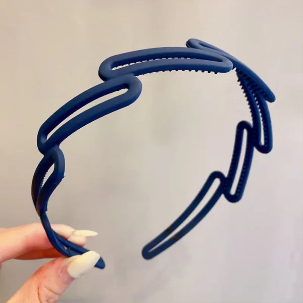 Elegant Solid Color Wave Hairbands For Women Trendy Toothed Non-slip Hair Combs Hair Accessories Girl Face Wash Sports Headbands - Image 44