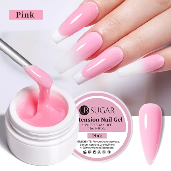 UR SUGAR 15ml White Extension Gel Nail Polish Acrylic Construct Hard Gel Semi Permanent Varnish Nude Pink Gel Polish UV Manicure - Image 11