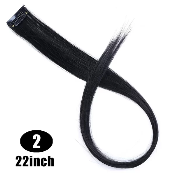 Synthetic 18" Feathers Hair Clip in One Piece Hair Extension DIY Colorful Hairpiece For Fashion Beautiful Girls - Image 30