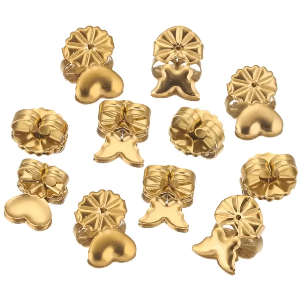 20pcs/lot Stainless Steel Chic Heart Butterfly Earrings Backs Fixtures Earring Base Posts Parts for Diy Jewelry Making Supplies