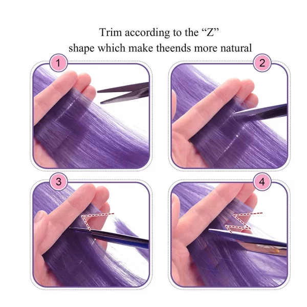 6pcs/pack Colored Party Highlights Clip in Hair Extensions for Girls 22 inches Multi-colors Straight Hair Synthetic Hairpieces - Image 5