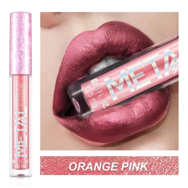 Glitter Metallic Liquid Lipstick Waterproof Shiny Shimmer Metal Lip Gloss Tint Non-Stick Cup Lipgloss Long Lasting Makeup Beauty - Image 5