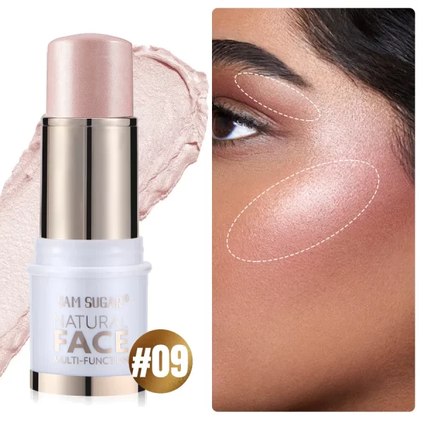 SAM SUGAR Highlighter Stick Brightening Skin Tone Contouring Natural Stereo Concealer Blush Multi-Purpose Stick - Image 7