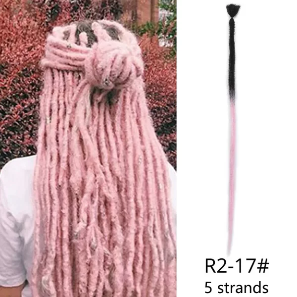 5strands Dreadlocks Hair Extensions Synthetic Faux Locs Crochet Hair Braids Hip-hop Knotless Hook Ombre Braiding African Tribe - Image 20