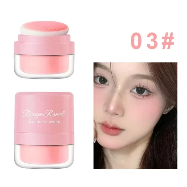 Cheek Tint Blusher Powder Lasting Natural Mineral Loose Powder Multi-purpose Peach Pink Rouge Pigments with Sponge Cosmetic Tool - Image 9