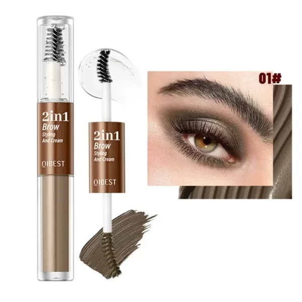 2 in 1 Brow Styling and Eyebrow Dye Cream Lasting Waterproof Sweat Proof Natural Stereoscopic Liquid Eyebrow Styling Gel Makeup - Image 10