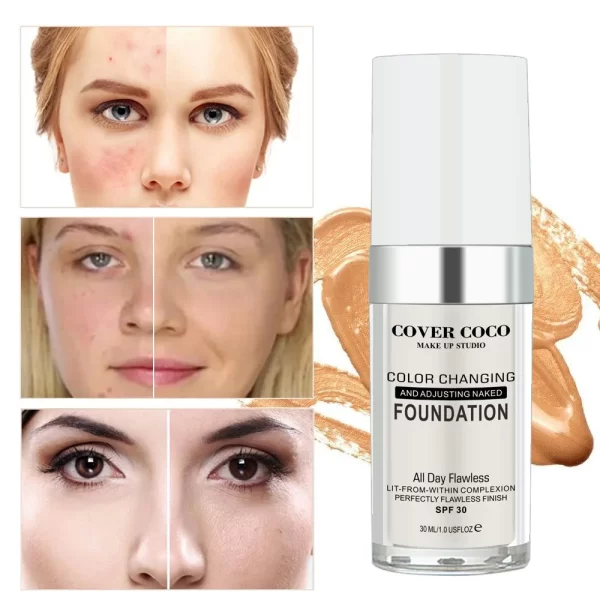 Cover Coco Long Lasting Concealer Liquid Foundation Skin Color Liquid Foundation Light and Transparent Moisturizing Cream - Image 2