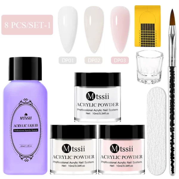 Nail Crystal Powder Kit Acrylic Liquid With Brush Pink White Acrylics For Nails Extension Carving Professional nail equipment - Image 21