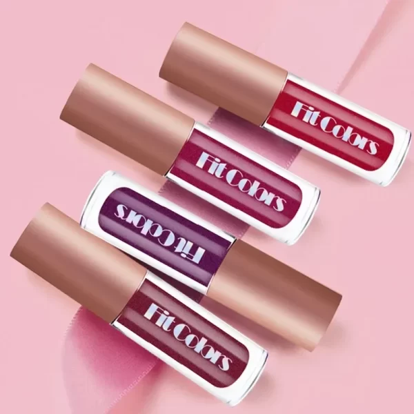 4Pcs/Set Metallic No-stick Cup Lip Gloss Pearly Diamond Fine Glitter Matte Moisturizing Waterproof Lip Glaze Liquid Lipstick Kit - Image 4
