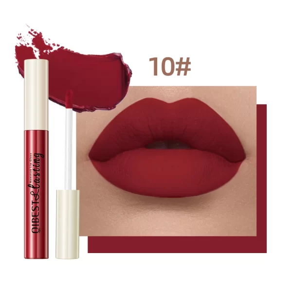 QIBEST 24 Colors Lip Gloss Sexy Red Waterproof  Nude Liquid Lipstick Non-Stick Long Lasting Black White Lipgloss Tint Cosmetics - Image 14
