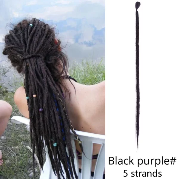 5strands Dreadlocks Hair Extensions Synthetic Faux Locs Crochet Hair Braids Hip-hop Knotless Hook Ombre Braiding African Tribe - Image 30