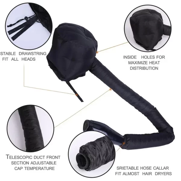 Hair Drying Cap Hair Dryer Caps Care Hair Perm and Dye Styling Warm Air Adjustable Drying Hood Home Hairdressing Salon Supply - Image 3