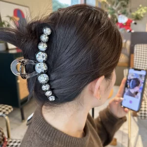 Big Rhinestone Women Hair Claws Crab Hairpins Crystal Hair Clips Barrettes Ponytail Girls Hair Accessories Ornaments Hairgrip