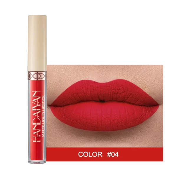 HANDAIYAN Matte Liquid Lipstick Rose Lipgloss Waterproof Non-stick Cup Long-Lasting Matte Lipstick Moisturizing Lip Gloss - Image 9