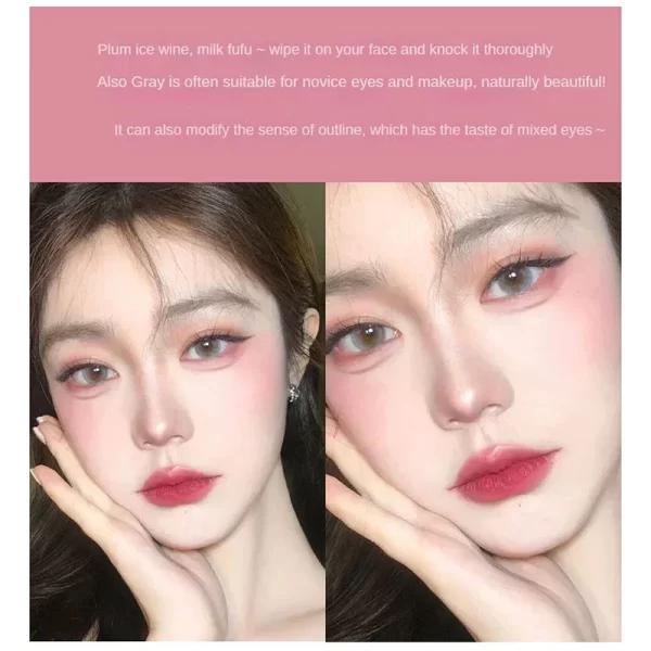 Face Powder Blusher Matte Natural Cheek Tint Brighten Face Waterproof Blush Powder Soft Female Makeup Face Contouring Cosmetics - Image 5