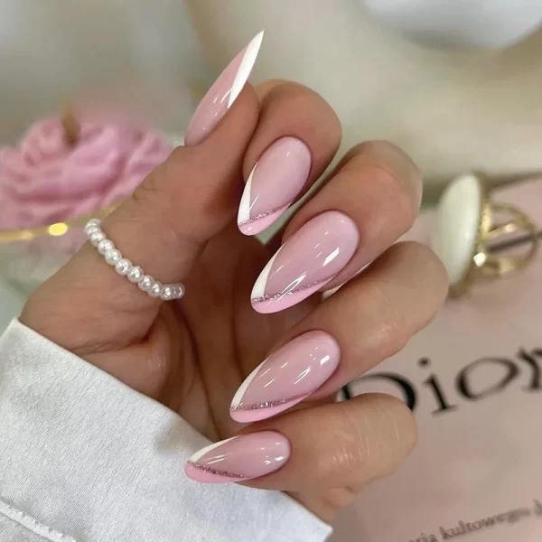 24pcs French Cat Eyes False Nails Almond Head Fake Nails for Manicure Beauty Glitter Shiny Artificial Nail Patch Press on Nails - Image 13