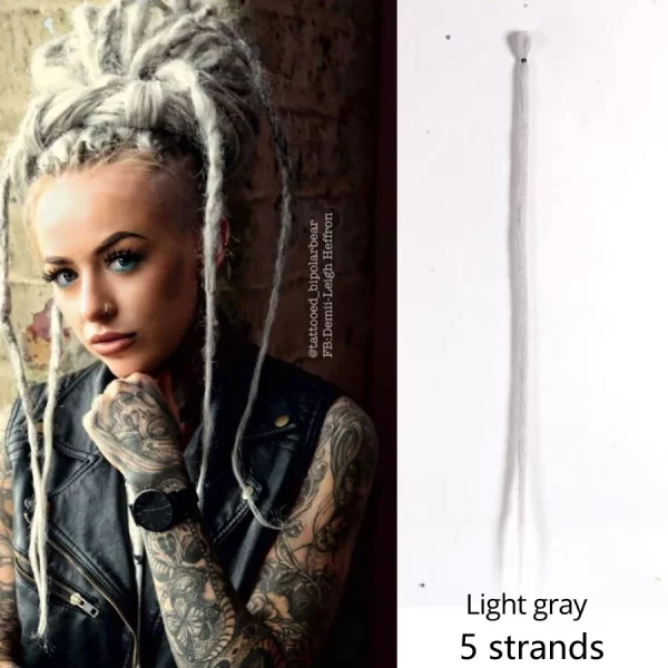 5strands Dreadlocks Hair Extensions Synthetic Faux Locs Crochet Hair Braids Hip-hop Knotless Hook Ombre Braiding African Tribe - Image 21