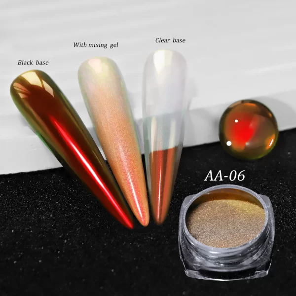 1jar Gradient Chrome Nail Powder Optical Neon Mirror Powder Metallic Mirror Effect Chameleon Pigment Glitter For DIY Manicure - Image 9