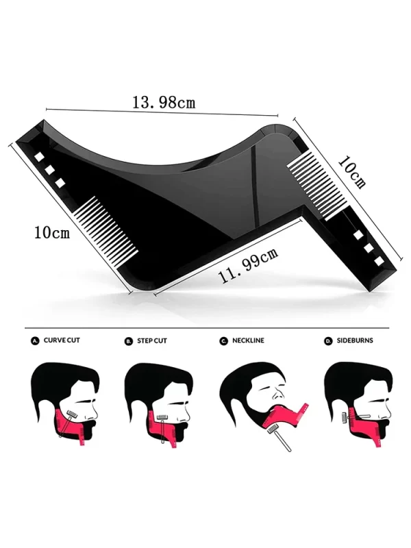 Beard Comb Styling Comb Styling Template Tool Men's All-In-One Tool Beard Styling Tool Shaving And Hair Removal Products - Image 5