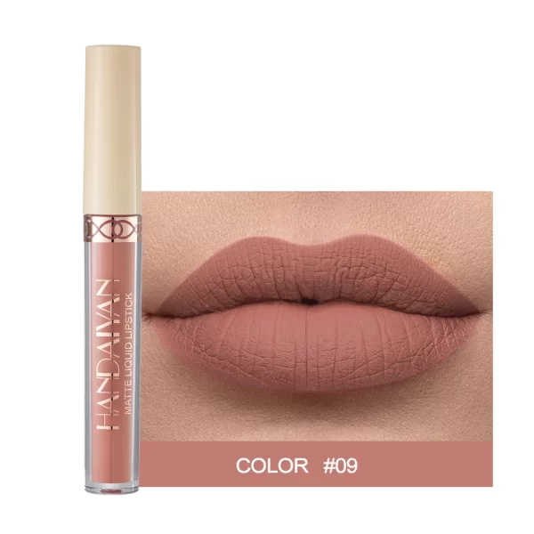 HANDAIYAN Matte Liquid Lipstick Rose Lipgloss Waterproof Non-stick Cup Long-Lasting Matte Lipstick Moisturizing Lip Gloss - Image 16