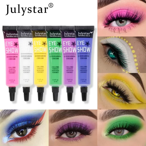 Julystar Colorful Waterproof Liquid Colored Eye Makeup Matte eye shadow Cream - Image 2
