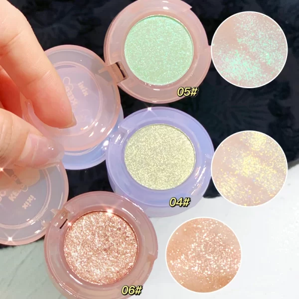 Diamond Highlighter Palette Gorgeous Glitter Eyeshadow Glossy Shiny Silkworm Shadow Shimmer Cowherd Weaver Girl Eyes Makeup - Image 3