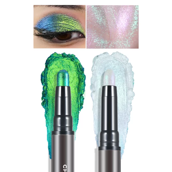 CHARMACY 2 In 1 Multichrome Eyeshadow Sticks High Pigmented Glitter Eyeshadow Waterproof Eye Shadow Pen Metallic Makeup 6 Color - Image 10