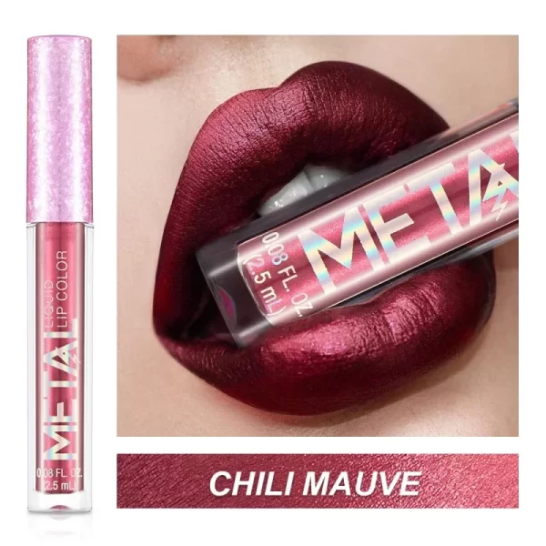 Glitter Metallic Liquid Lipstick Waterproof Shiny Shimmer Metal Lip Gloss Tint Non-Stick Cup Lipgloss Long Lasting Makeup Beauty - Image 7