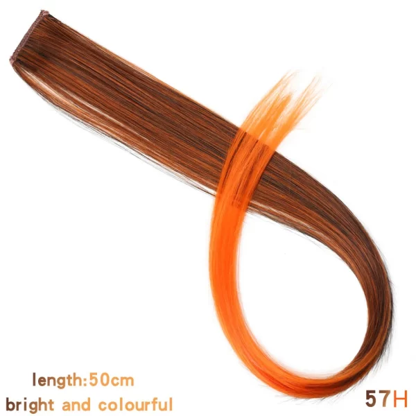 Synthetic 18" Feathers Hair Clip in One Piece Hair Extension DIY Colorful Hairpiece For Fashion Beautiful Girls - Image 17