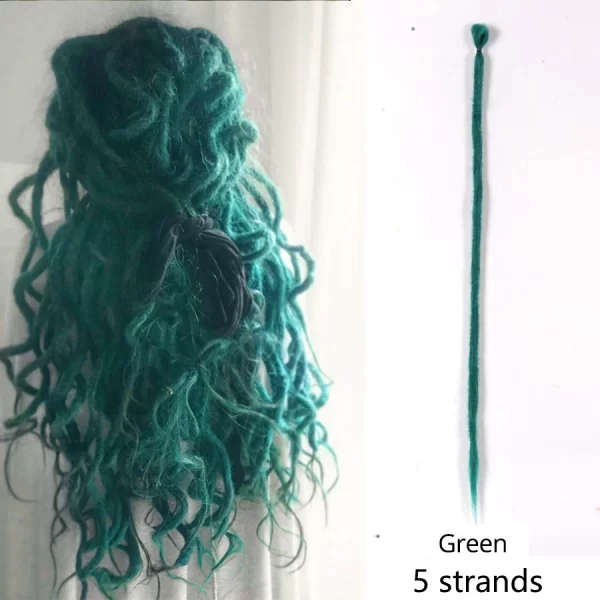5strands Dreadlocks Hair Extensions Synthetic Faux Locs Crochet Hair Braids Hip-hop Knotless Hook Ombre Braiding African Tribe - Image 18
